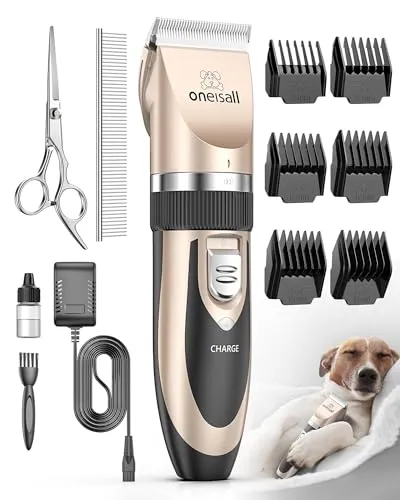 Oneisall Máquina de Tosquia Profissional para Cães e Gatos com Bateria Recarregável