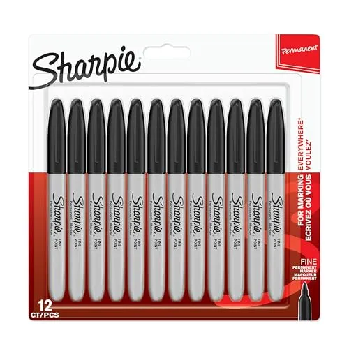 Sharpie Marcadores Permanentes Ponta Fina - Conjunto 12 Cores