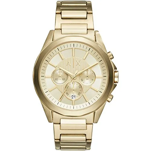 Armani Exchange AX2602 - Relógio Cronógrafo Dourado em Aço Inoxidável