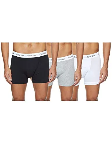 Calvin Klein Trunk Pack 3 Boxers Masculinos em Algodão Elástico