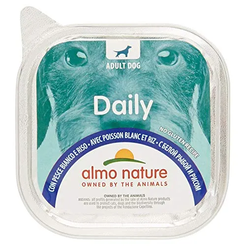 Almo Nature Daily Peixe Branco e Arroz - Comida Húmida para Cães | Pack 9x300g