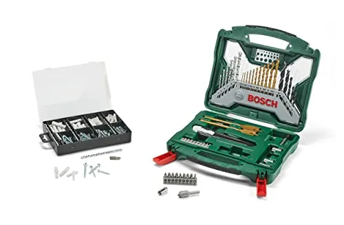 BOSCH X-Line 2607017523 - Mala 50 Peças para Furar e Aparafusar + Kit Fixação