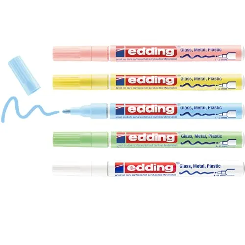 Edding 751 Marcador de Tinta Opaca Brilhante com Ponta Redonda 1-2mm