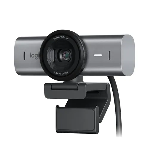 Logitech MX Brio Webcam Ultra HD 4K com Microfone Duplo e IA