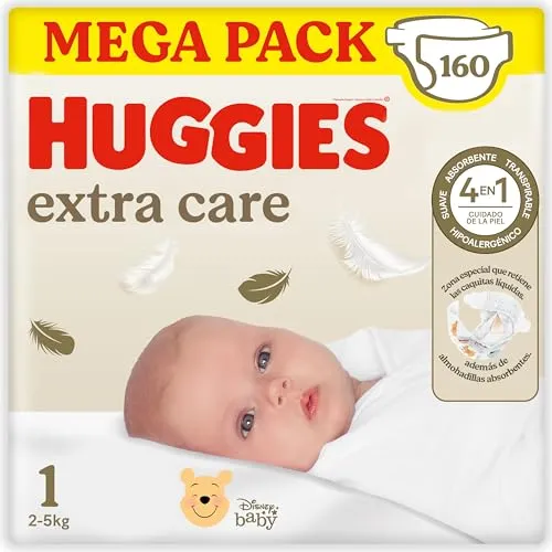 Huggies Extra Care Fraldas RN Disney Tamanho 1 com Indicador de Humidade