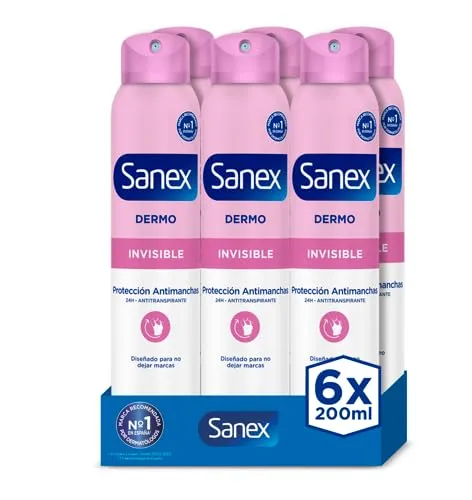 Sanex Dermo Invisible Antitranspirante Spray 200ml - Pack 6 Unidades