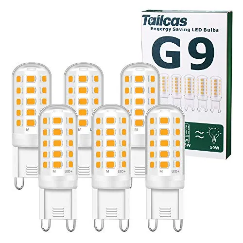 Tailcas Lâmpada LED G9 5W Branco Quente 3000K 500 Lúmens