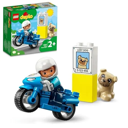 LEGO DUPLO 10967 Moto de Polícia com Agente e Cão