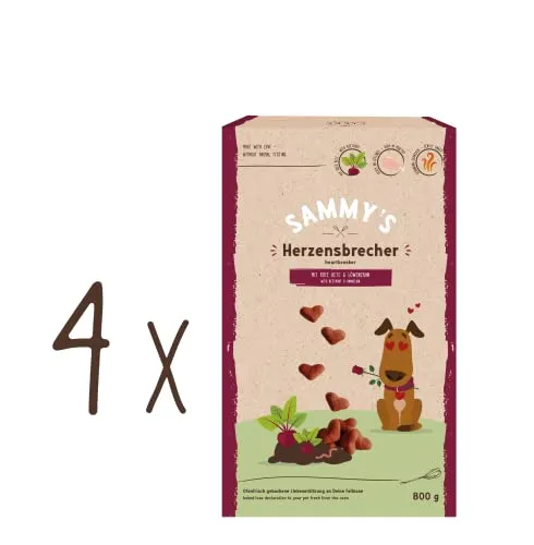 Sammy's Heartbreakers - Snacks Naturais para Cães com Beterraba e Dente-de-leão