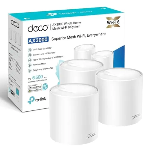 TP-Link Deco X50 - Sistema WiFi 6 Mesh Tri-Pack com Cobertura até 600m²