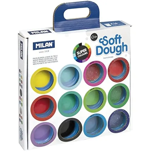 MILAN Soft Dough - Kit de Pasta Moldável 16 Cores x 30g