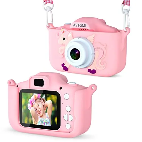 ASTGMI Câmara Digital Infantil 1080P HD 12MP com Jogos Educativos