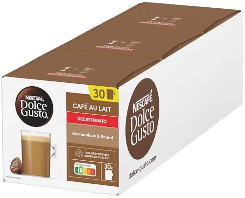 NESCAFÉ Dolce Gusto Café com Leite Descafeinado - Caixa com 90 Cápsulas