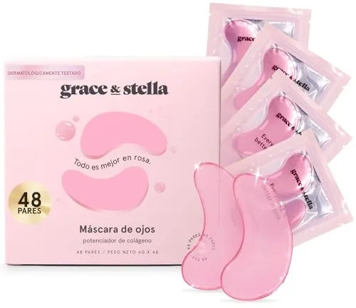 Grace & Stella Patches para Olhos - 48 Pares Veganos com Ácido Hialurónico