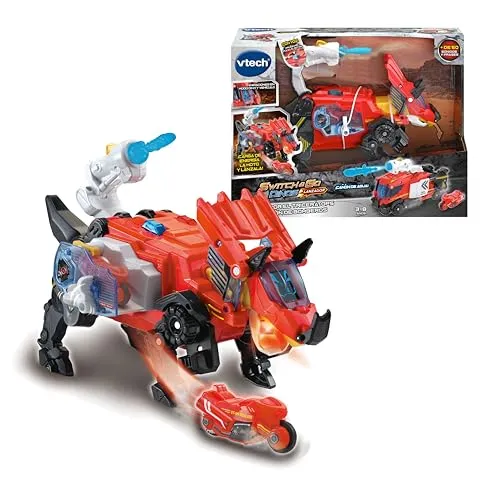 VTech Switch&Go Dinos Salvador - Tricerátops Transformável em Carro de Bombeiros