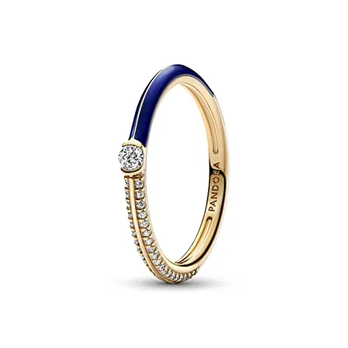 PANDORA ME Anel Dourado 14K com Zircónias e Esmalte Azul