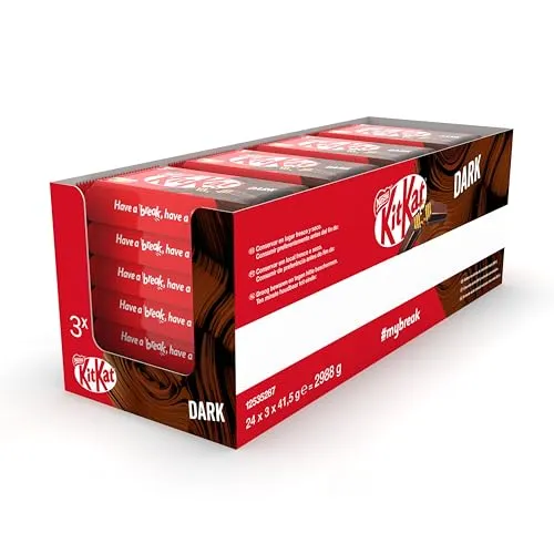 Kit Kat Dark Chocolate Multipack - Barras de Chocolate Negro com Bolacha Crocante