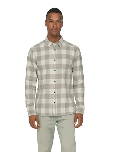 Only & Sons Onsgudmund - Camisa Xadrez Manga Comprida em Algodão