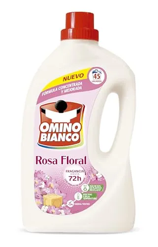 Omino Bianco Rosa Floral - Detergente Líquido Concentrado com Aroma de Flor de Lótus