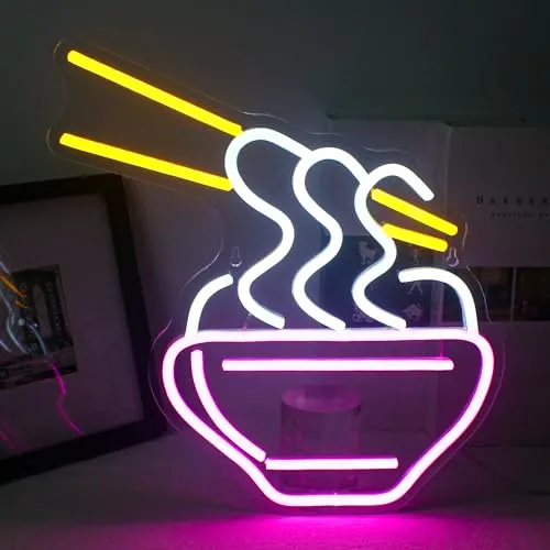 Horseneon Letreiro Neon LED Ramen Decorativo USB