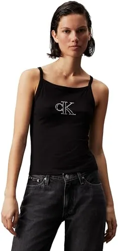 Top Calvin Klein Jeans Outlined Strappy Feminino com Decote em U