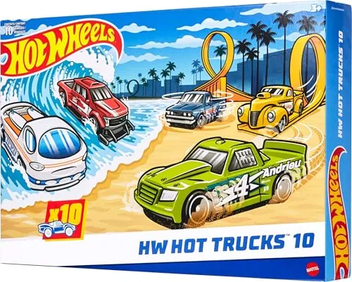 Hot Wheels Pack 10 Trucks - Carrinhas e Furgonetas 1:64