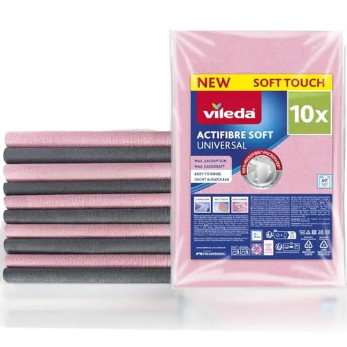 Vileda Actifibre Soft - Conjunto 10 Panos Microfibra Universal