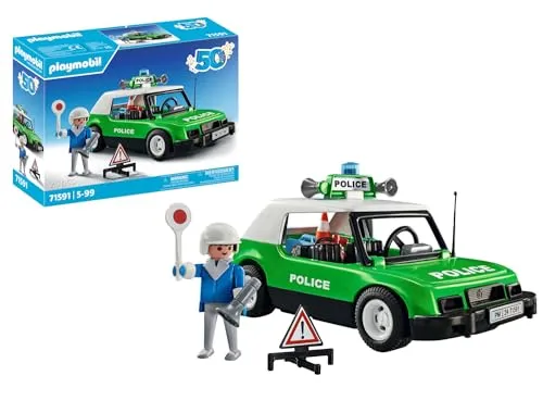 PLAYMOBIL Carro de Polícia Clássico 71591 - Brinquedo Nostálgico Anos 70