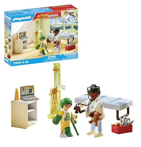 PLAYMOBIL Action Heroes 71619 - Conjunto Pediatra com Urso de Peluche