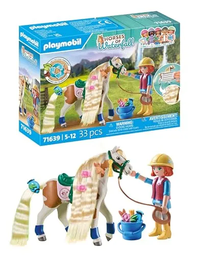 PLAYMOBIL Horses of Waterfall 71639 - Ellie com Cavalo e Acessórios para Penteados