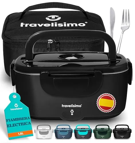 TRAVELISIMO Marmita Elétrica 80W Tripla Alimentação 1,5L