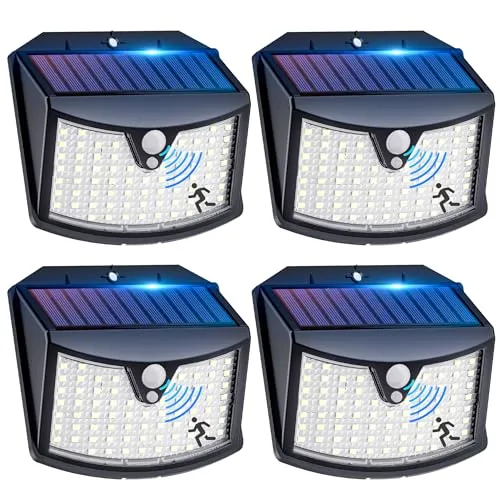 Luz Solar LED Exterior com Sensor de Movimento - Pack 4 Focos