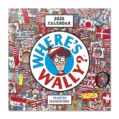 Calendário Where's Wally 2025 - Planificador Mensal de Parede 30x30cm