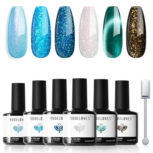 Modelones Kit de Verniz de Gel Semipermanente 6 Cores para Unhas