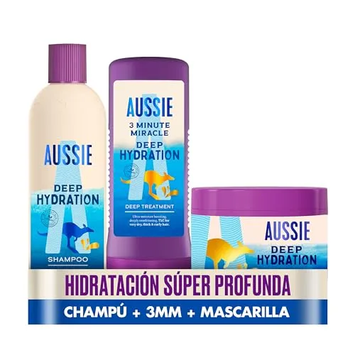 Aussie Pack Especial Hidratação Profunda - Kit Champô, Máscara e Tratamento Vegano