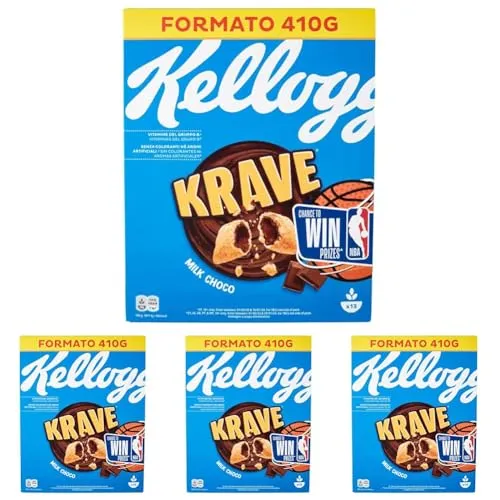 Kellogg's Krave Chocolate com Leite 410g Pack 4 Unidades