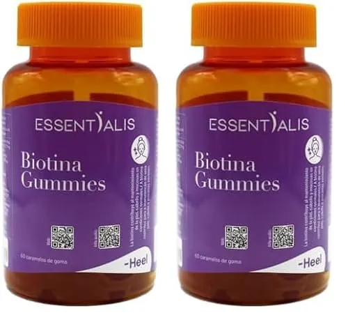 Essentialis Biotina Gummies - Suplemento Vitamínico Vegano para Cabelo, Pele e Unhas