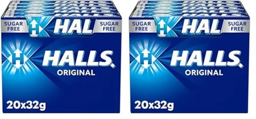 Halls Eucalipto Rebuçados Duros Sem Açúcar - 40 Sticks de 32g