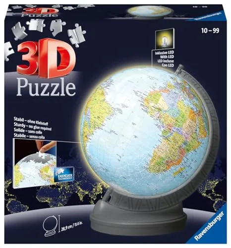 Ravensburger Puzzle 3D Globo Terrestre Iluminado - 540 Peças