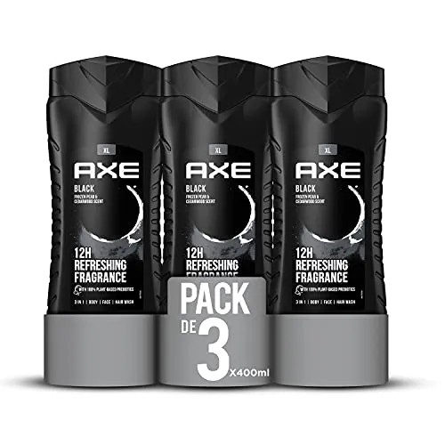 Axe Black Gel de Banho Masculino 3 em 1 - Pack 3x400ml