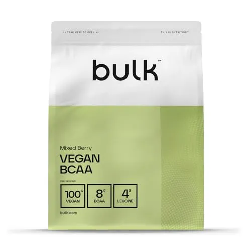 Bulk BCAA Powder Vegan Berry Mix 500g - Suplemento Desportivo de Aminoácidos