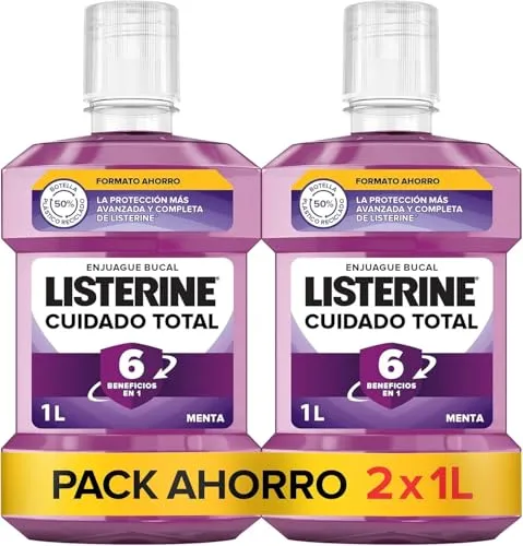 Listerine Menta 1L - Pack 2 Garrafas Antisséptico Bucal 6 em 1