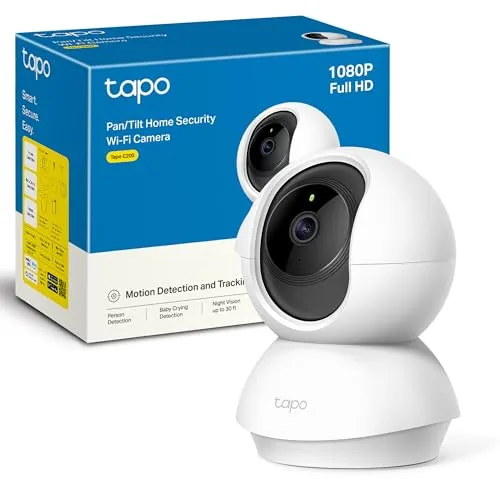 TP-Link TAPO C200 - Câmara de Vigilância WiFi FHD 360° com Visão Noturna