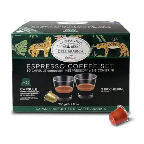 Caffè Corsini - Pack 50 Cápsulas Nespresso Compatíveis com 2 Chávenas