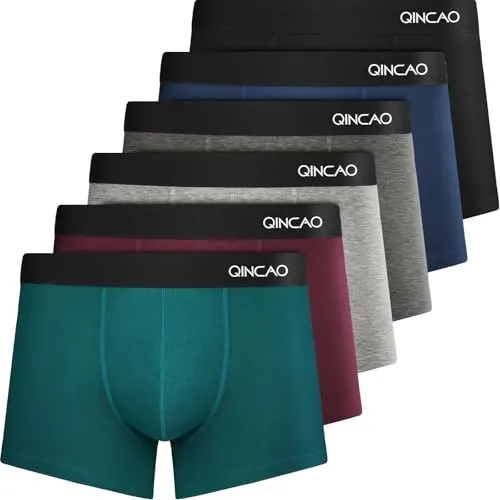 QINCAO Boxers Homem Pack 6 Cuecas Algodão Penteado