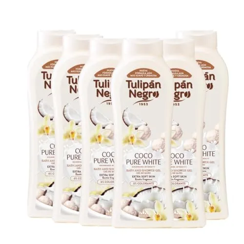 Tulipan Negro Gel de Banho Coco Pure White 650ml - Pack 6 Unidades