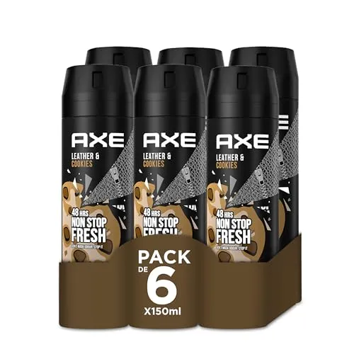 Axe Bodyspray Leather & Cookies 150ml - Pack 6 Desodorizante Masculino