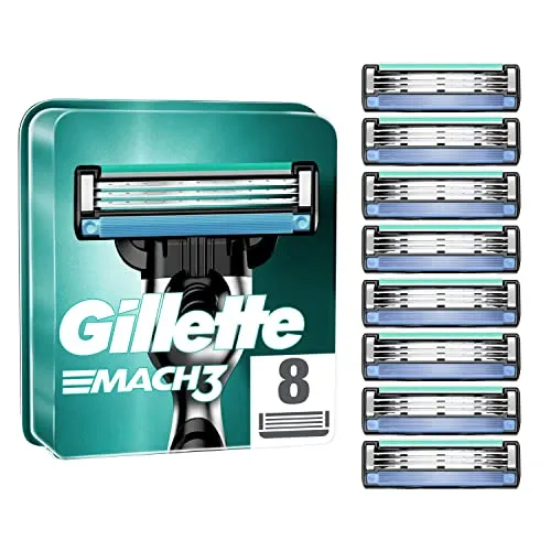 Gillette Mach3 Lâminas de Barbear Masculino - Pack 8 Unidades