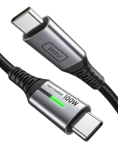 INIU Cabo USB-C 100W de Carregamento Rápido PD com Nylon Trançado