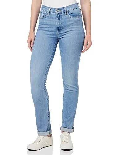 Levi's 724 High Rise Straight - Calças de Ganga Femininas com Cintura Subida